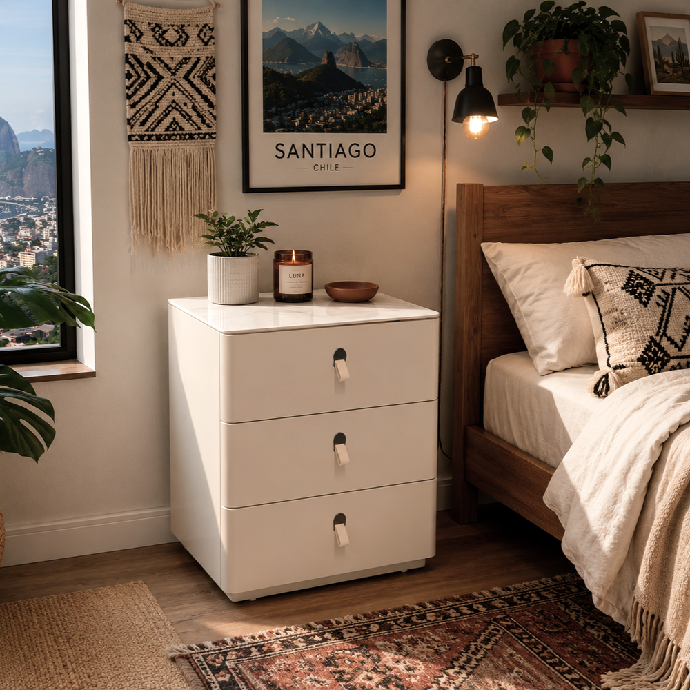 MEGAN Beige Nightstand