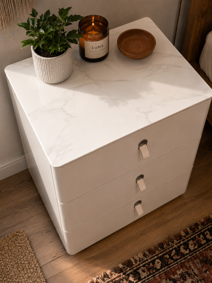 MEGAN Beige Nightstand