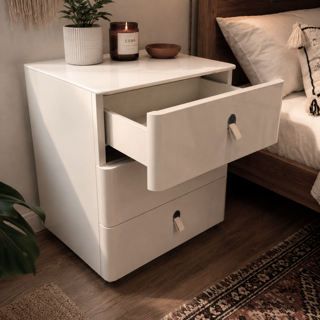 MEGAN Beige Nightstand