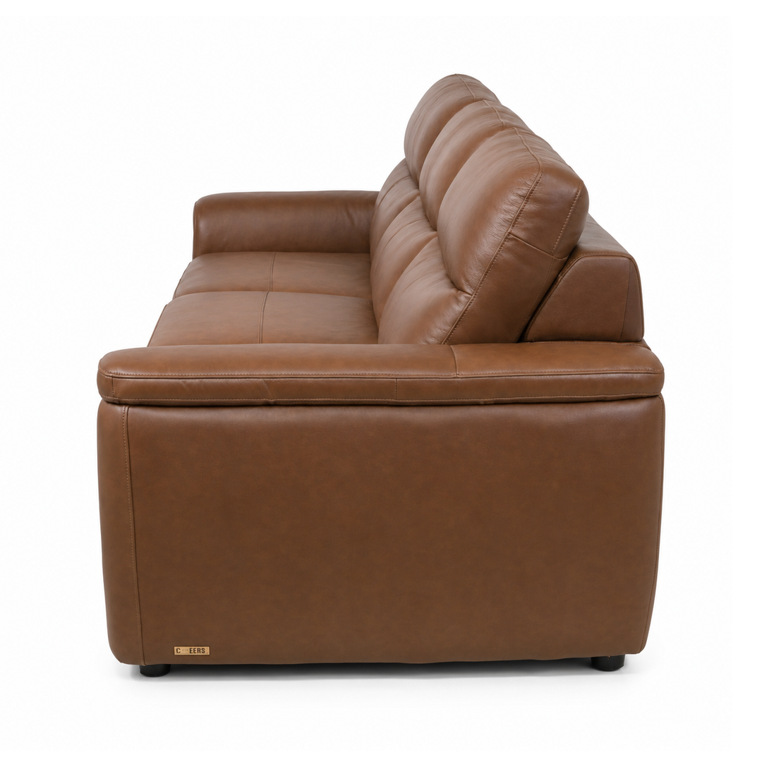 MILANA 3 Seaters Elegant Brown Leather Power Motion Sofa