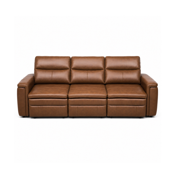 MILANA 3 Seaters Elegant Brown Leather Power Motion Sofa