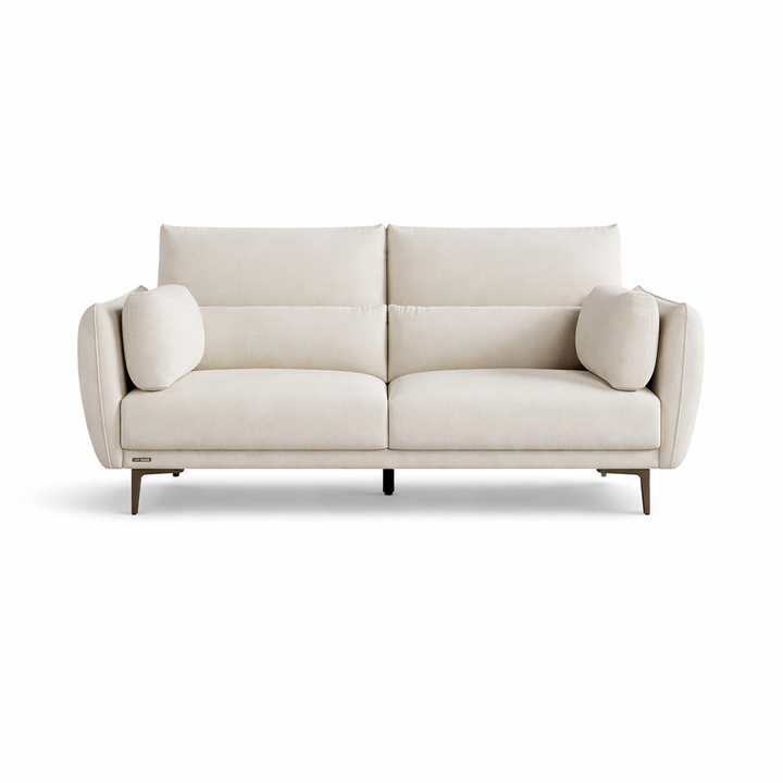 MYLAH Soft White Fabric Sofa