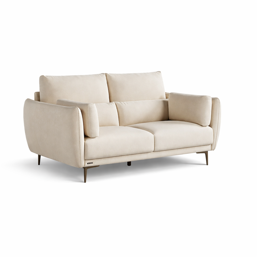 MYLAH Soft White Fabric Sofa