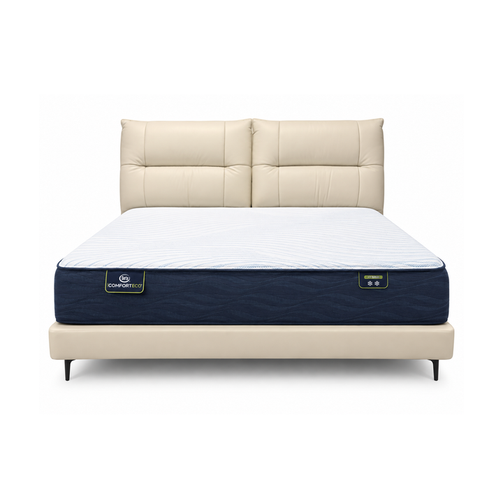 SOLANA Padded Leather Headboard Bed