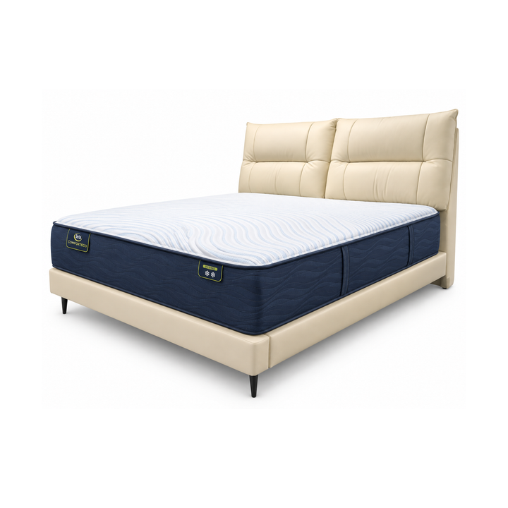 SOLANA Padded Leather Headboard Bed