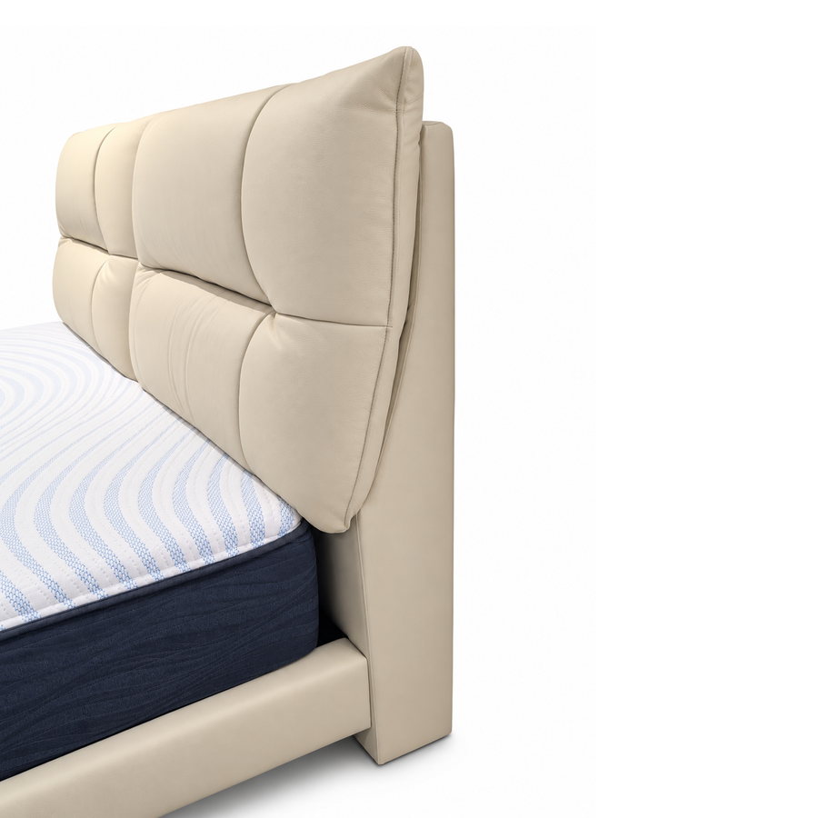 SOLANA Padded Leather Headboard Bed