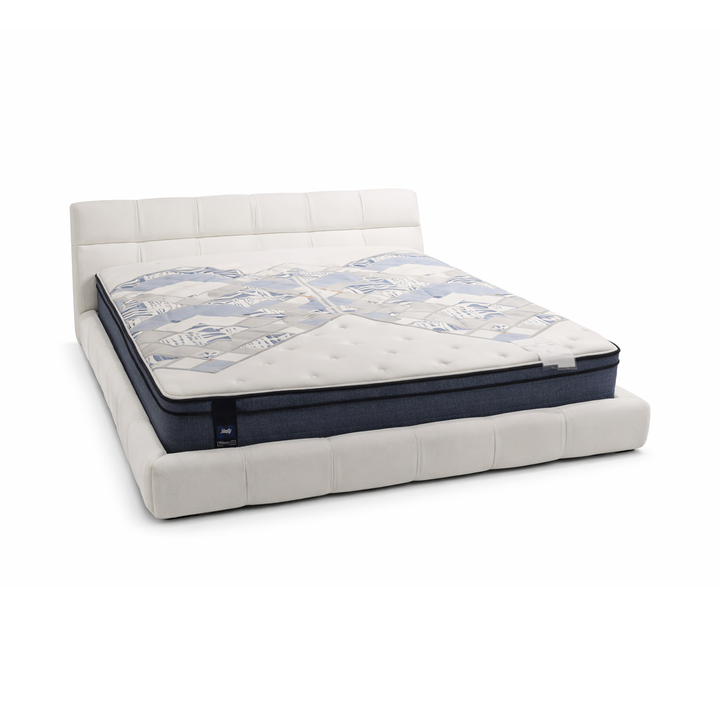 OMAR Chic White Upholstered Bed