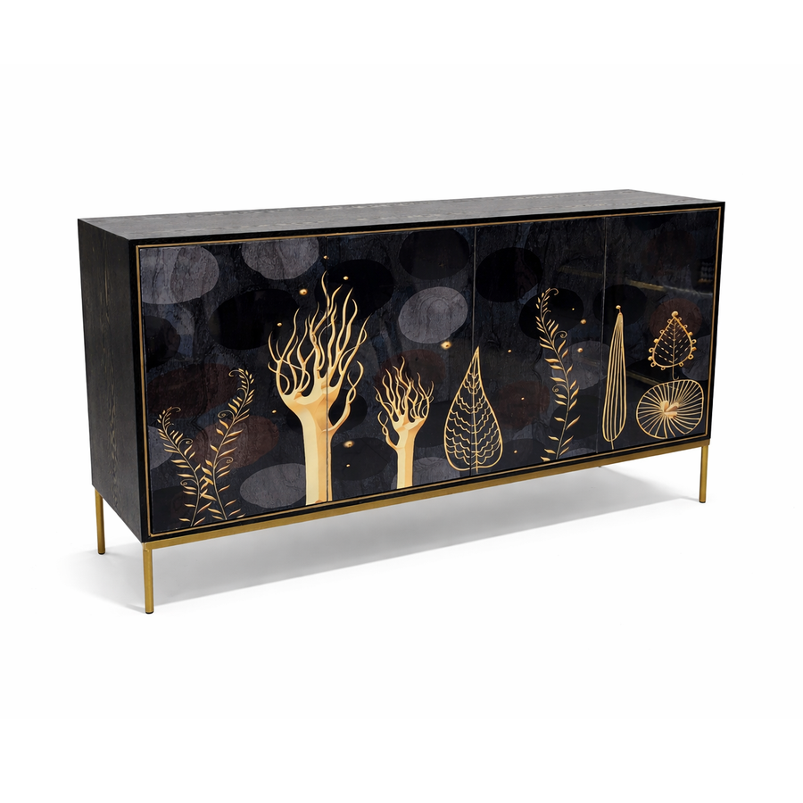 OPULENT Black and Gold Storage Cabinet