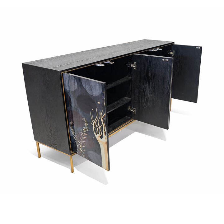 OPULENT Black and Gold Storage Cabinet