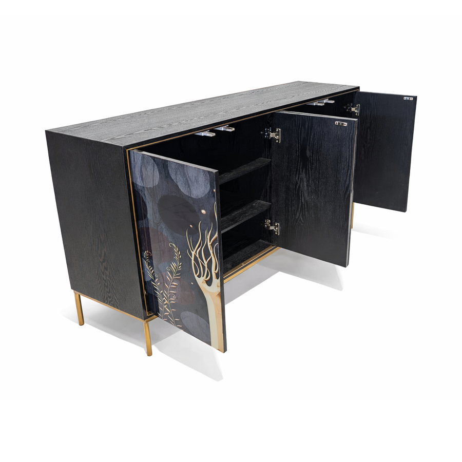 OPULENT Black and Gold Storage Cabinet