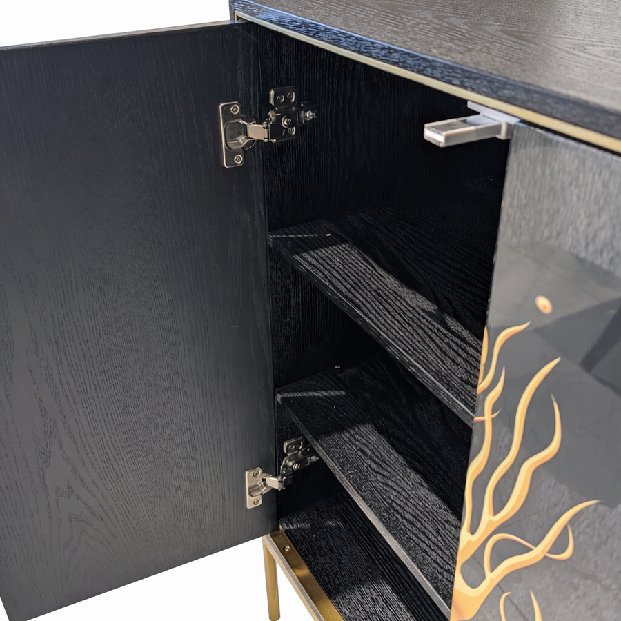 OPULENT Black and Gold Storage Cabinet