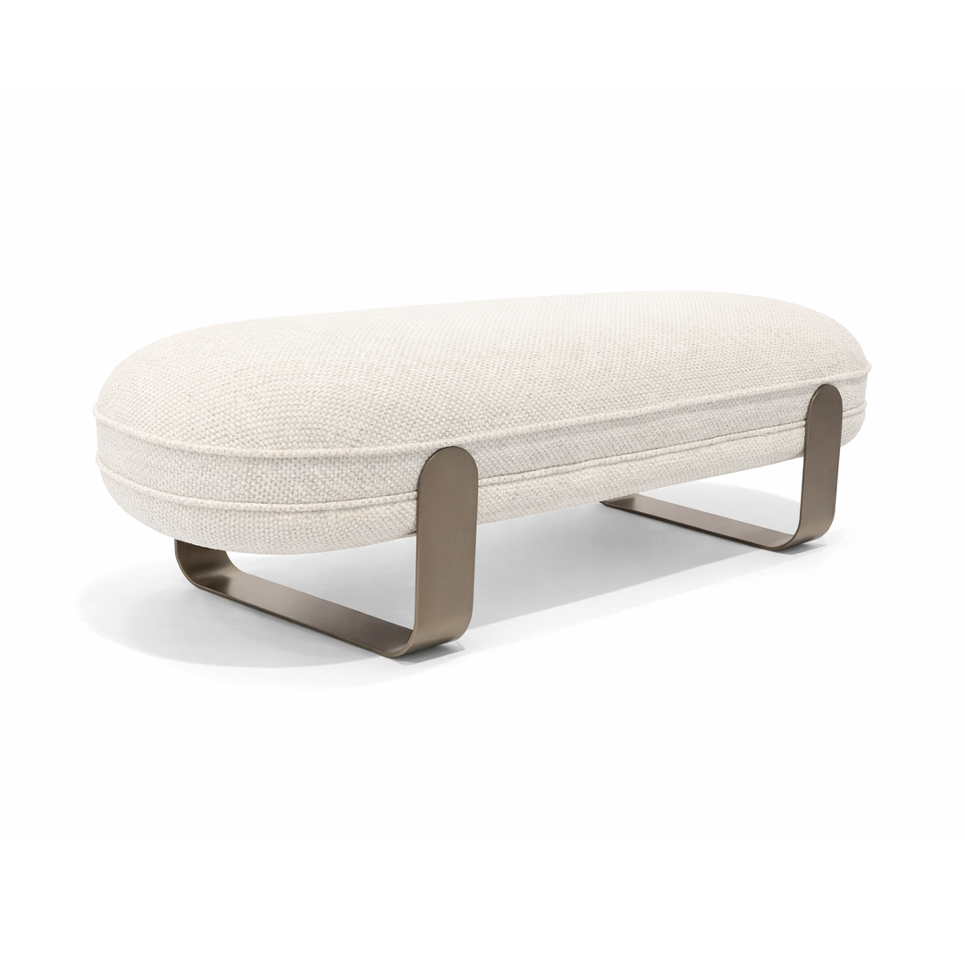 ULRIKA Bronze-Sled Fabric Bench