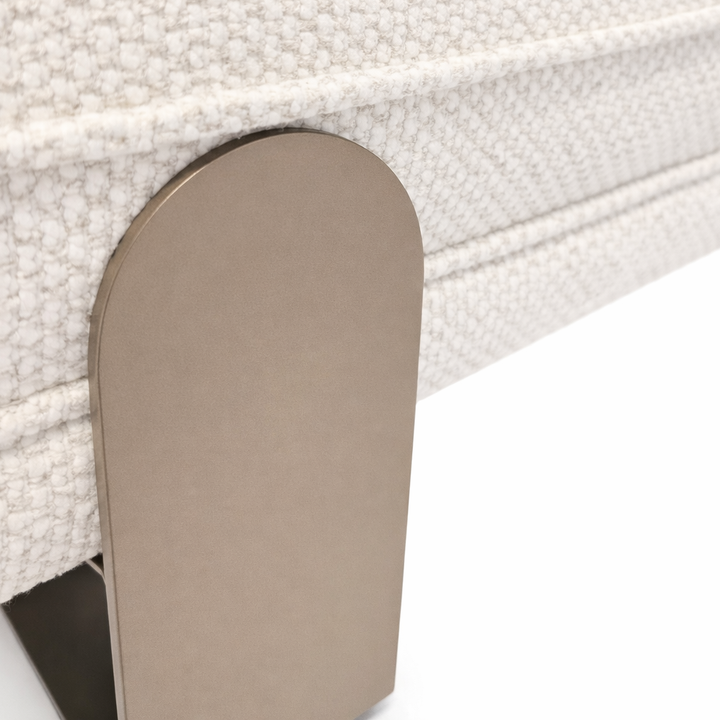 ULRIKA Bronze-Sled Fabric Bench
