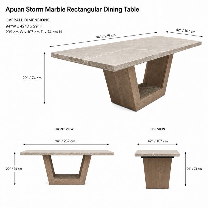 PHILIP Luxe Apuan Storm Dining Table