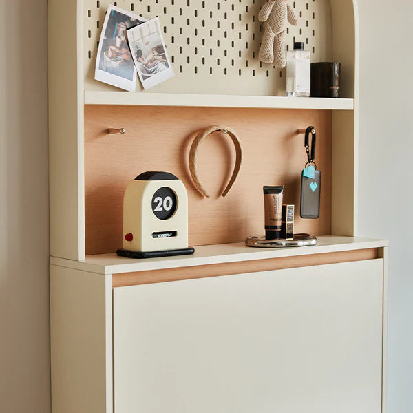 ROCCO 3-Tier Tilt-Out Shoe Cabinet with Hall Tree