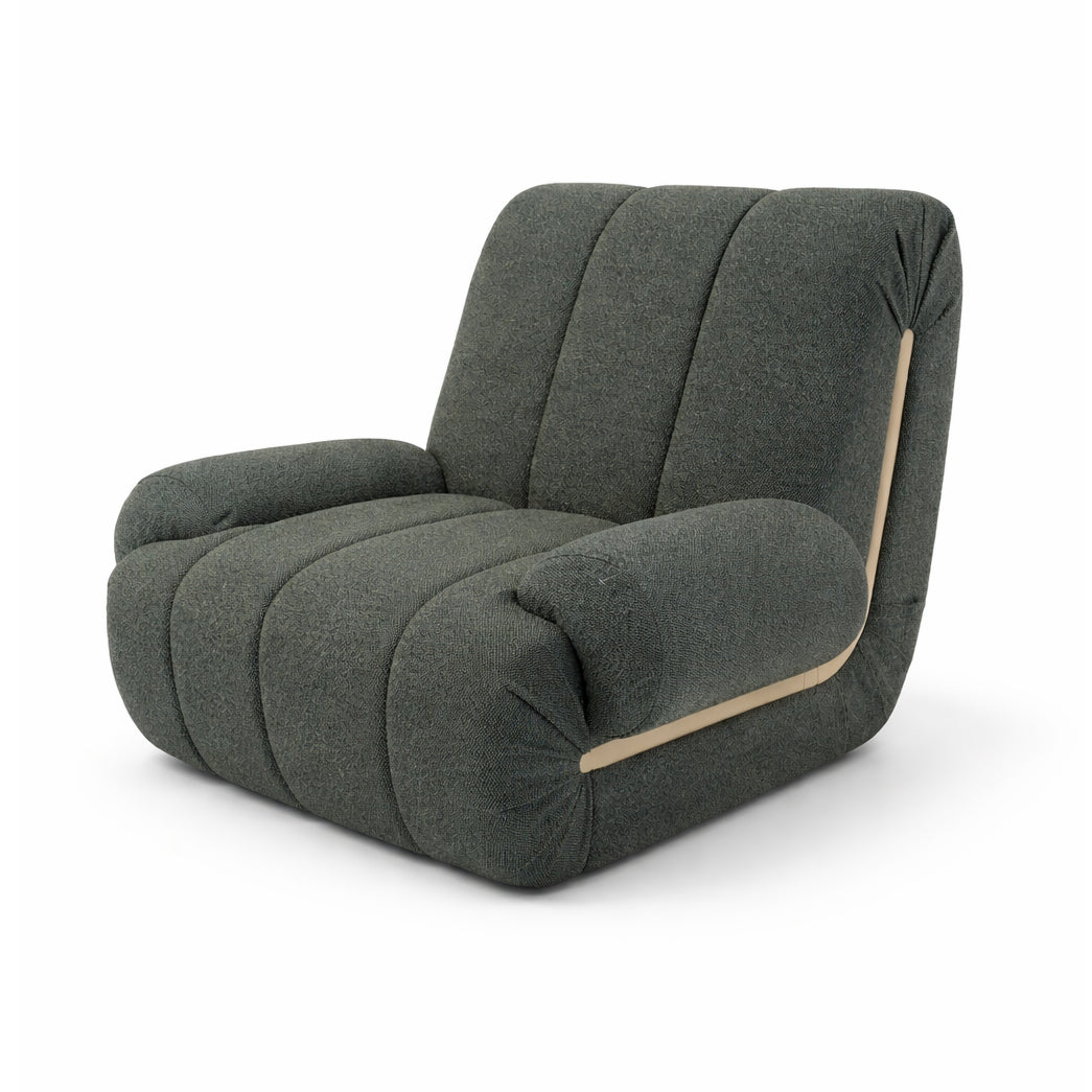 ROMAN Plush Channel-Tufted Lounge Chair