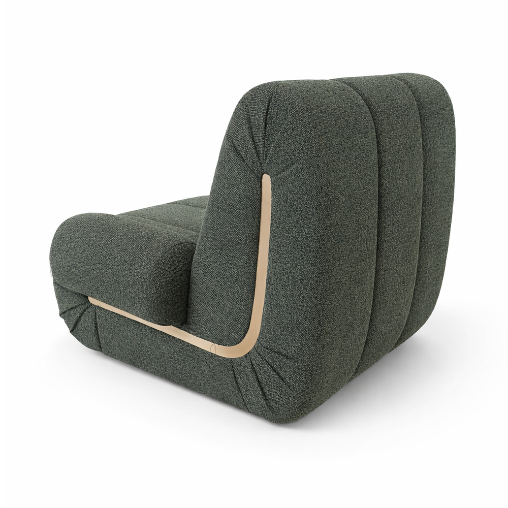 ROMAN Plush Channel-Tufted Lounge Chair