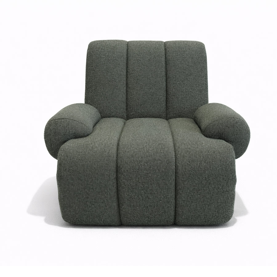 ROMAN Plush Channel-Tufted Lounge Chair