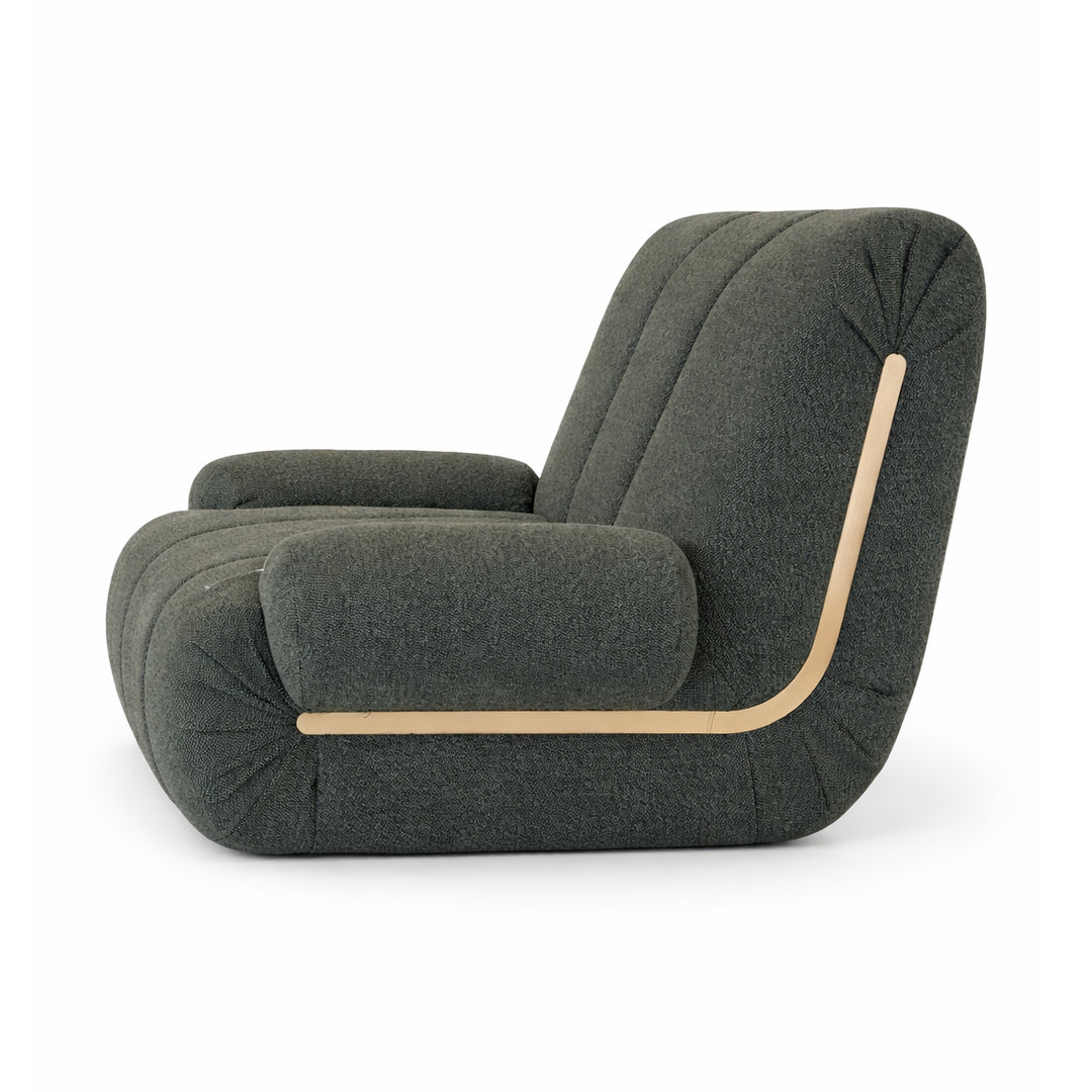 ROMAN Plush Channel-Tufted Lounge Chair