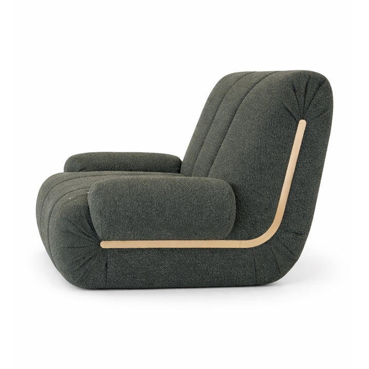 ROMAN Plush Channel-Tufted Lounge Chair