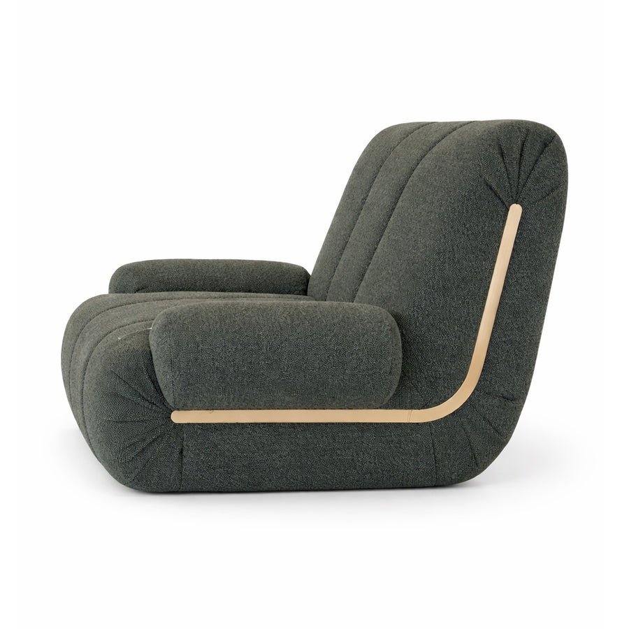 ROMAN Plush Channel-Tufted Lounge Chair