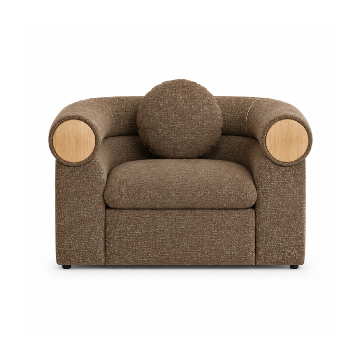 SIGRID 1 Seater Brown Fabric Sofa
