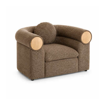 SIGRID 1 Seater Brown Fabric Sofa