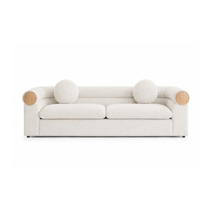 SIGRID 3 Seaters Beige Fabric Sofa
