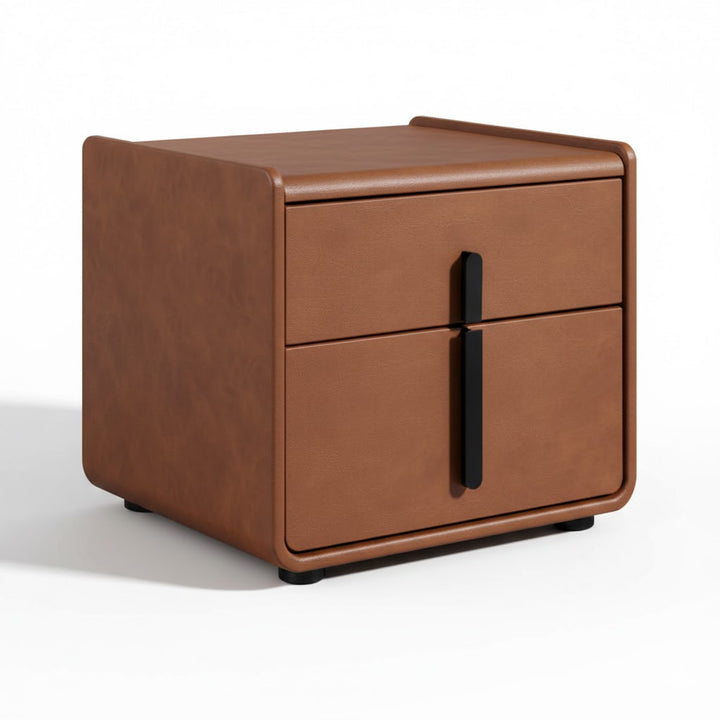 SOLANO Rounded-Edge Leather Nightstand