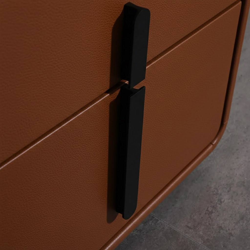 SOLANO Rounded-Edge Leather Nightstand