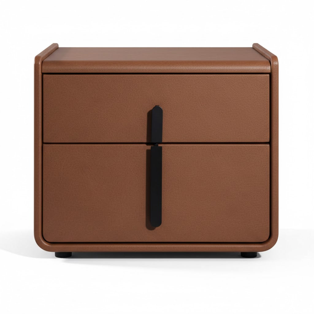 SOLANO Rounded-Edge Leather Nightstand