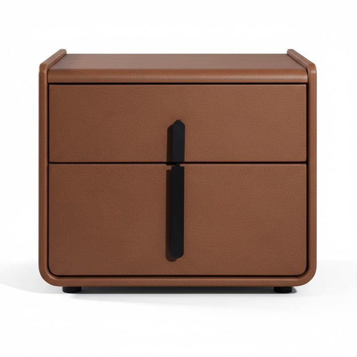 SOLANO Rounded-Edge Leather Nightstand