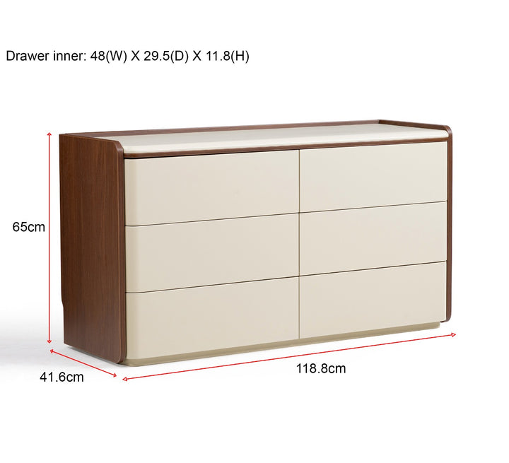 KIERAN Grey 6 Drawer Dresser