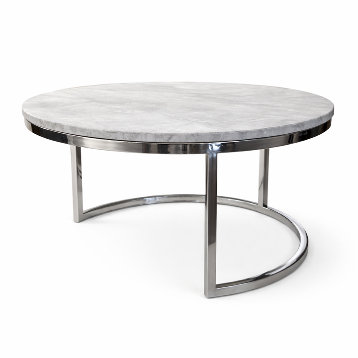 TAVION Modern Grey Circular Nesting Table