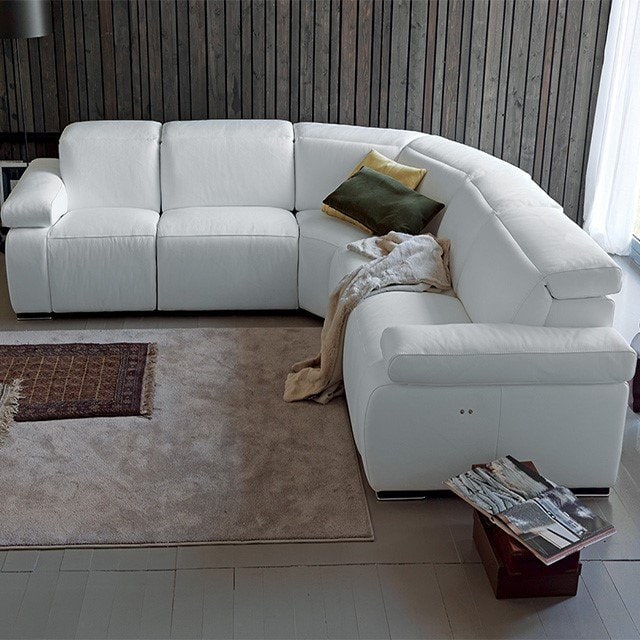 HYDING Full Leather Power Motion Sectional - NT Concepts Italia