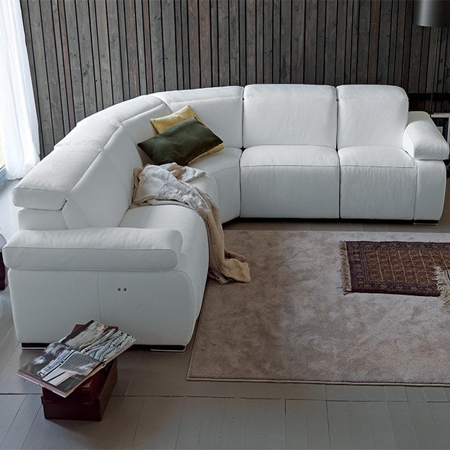 HYDING Full Leather Power Motion Sectional - NT Concepts Italia