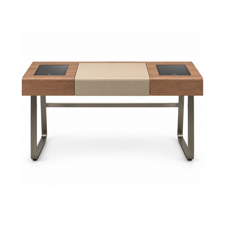 THYRA Walnut Flip-Top Vanity Table