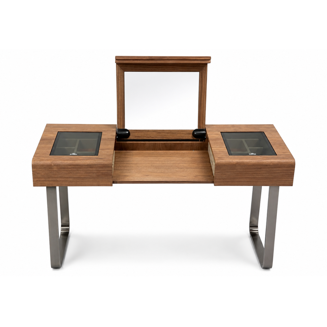 THYRA Walnut Flip-Top Vanity Table