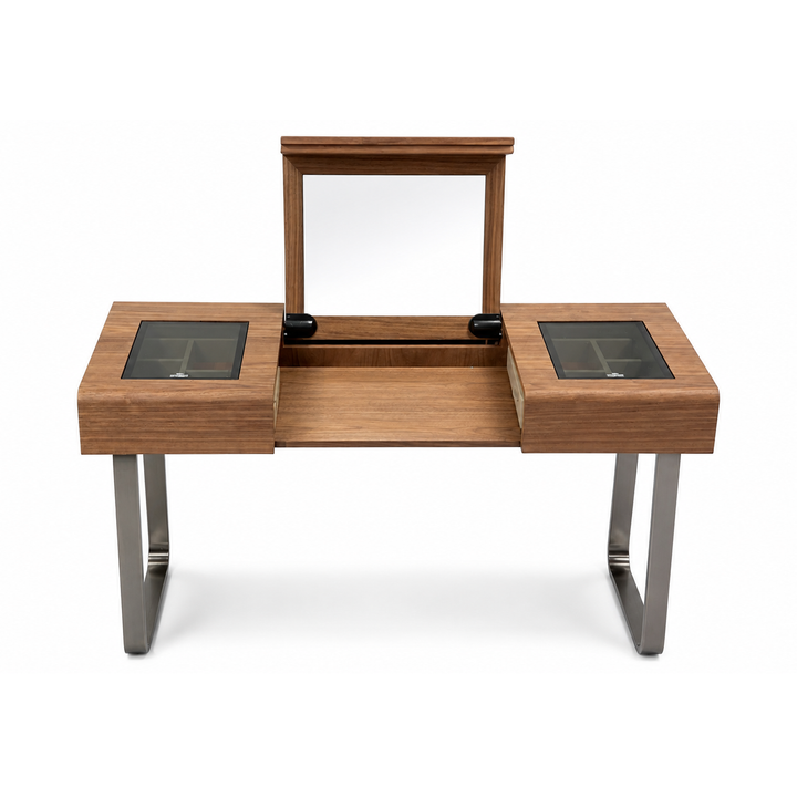 THYRA Walnut Flip-Top Vanity Table