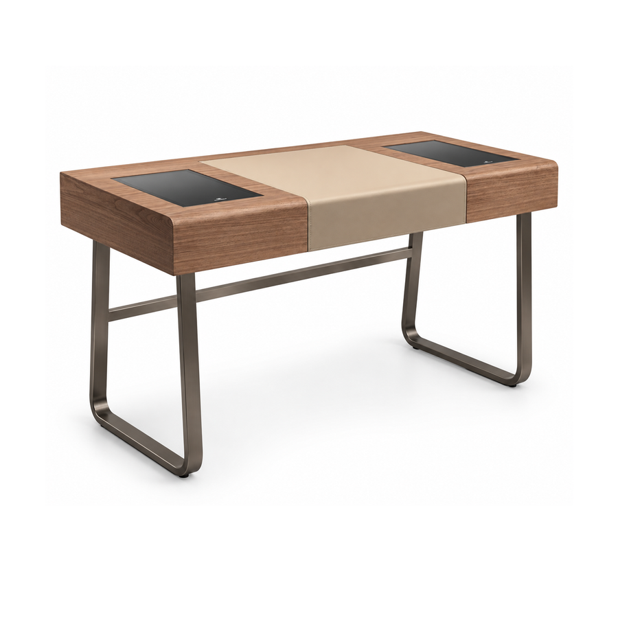 THYRA Walnut Flip-Top Vanity Table