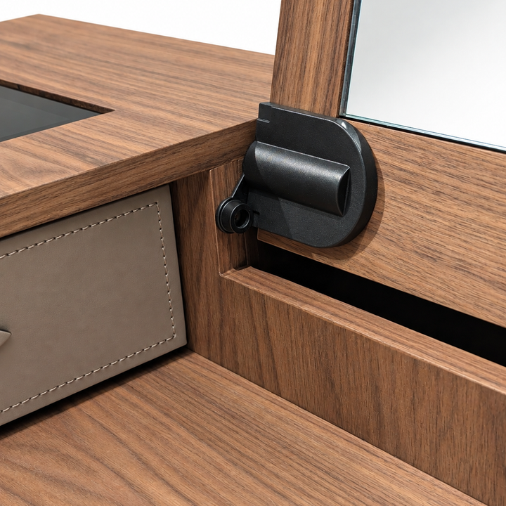 THYRA Walnut Flip-Top Vanity Table