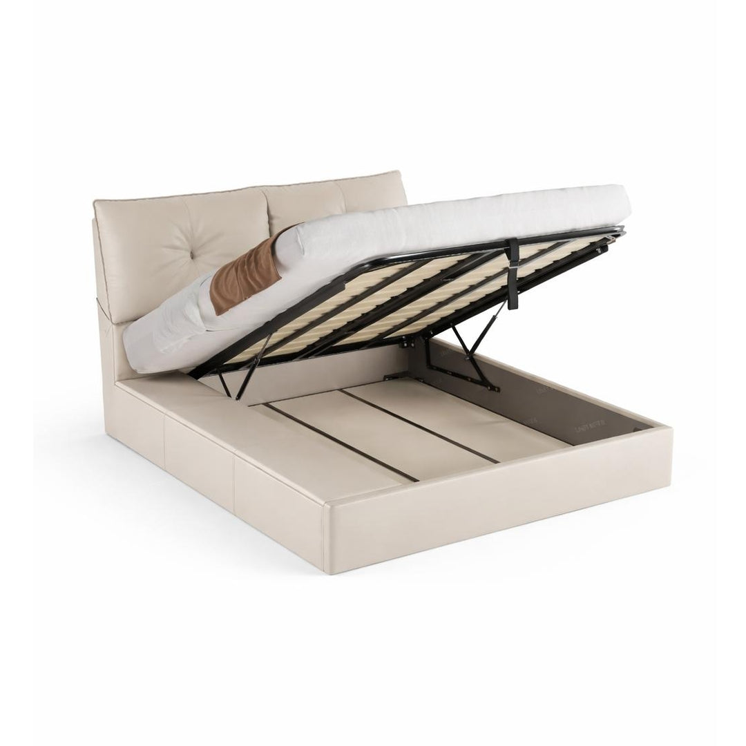 TOM Lift-Up Sand Beige Platform Bed