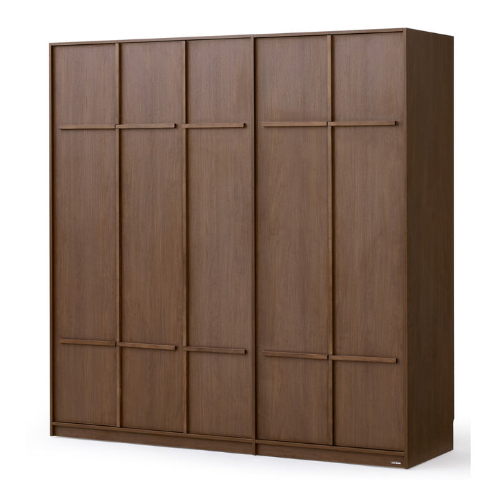 KRISTINA 200cm Five Door Walnut Color Wardobe