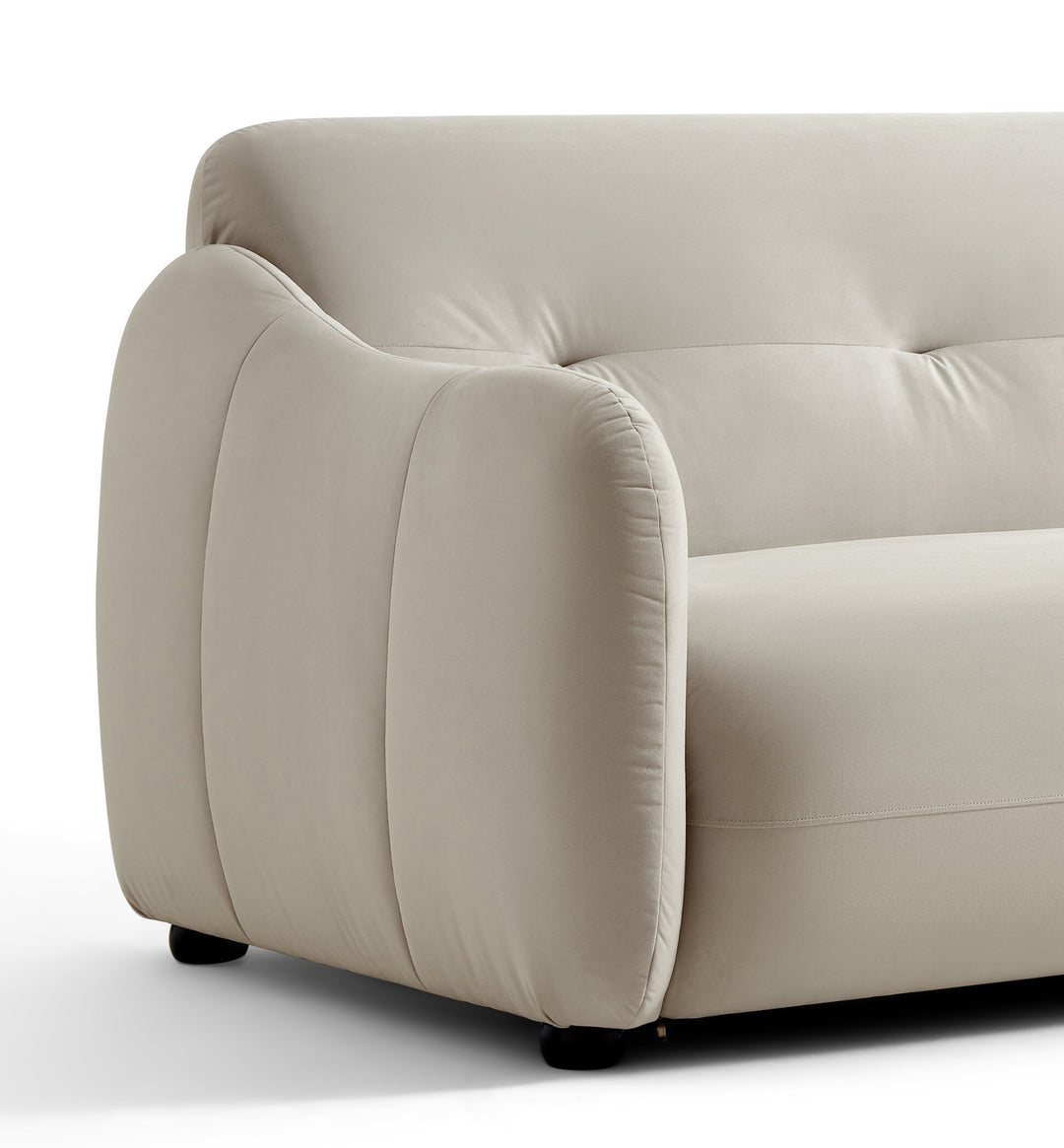 BOSTON 3 Seat Greige Velvet Sofa