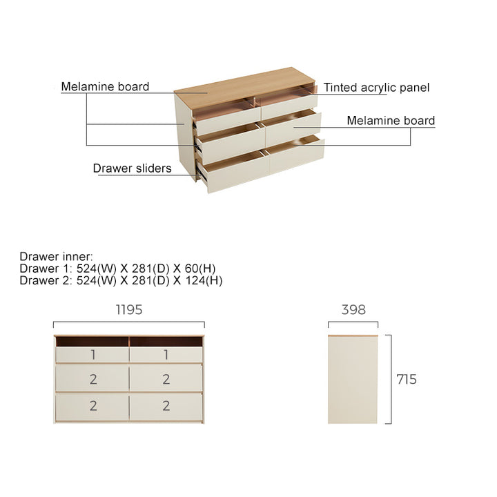 ESTONIA Six Drawer Cabinet