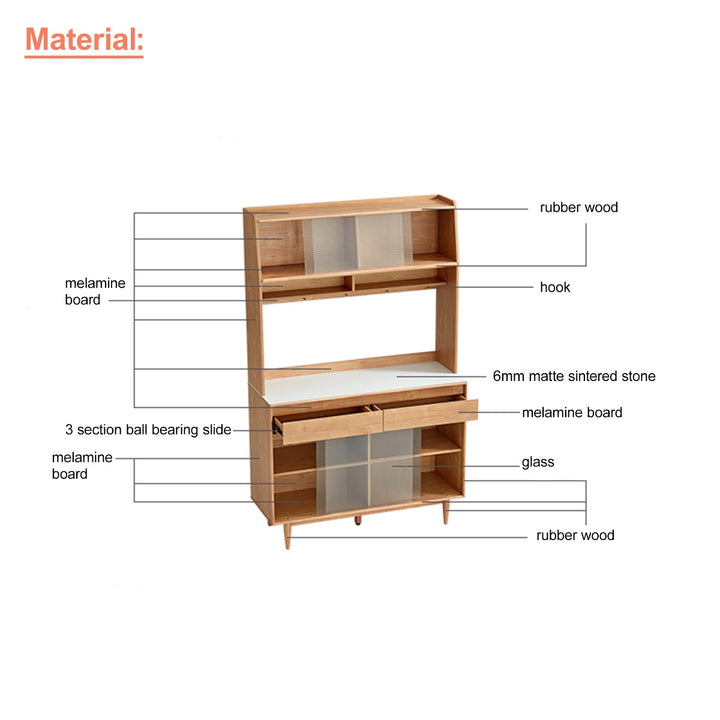 JOSHUA 120cm Wood Color Sideboard Set
