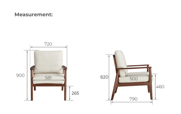 GIULIANO Walnut and White Solid Wood Sofa