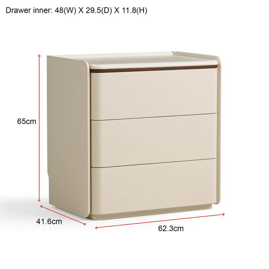 KIERAN Grey 3 Drawer Cabinet