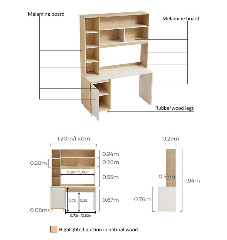 GORDON 140cm Straight Model Storage Desk