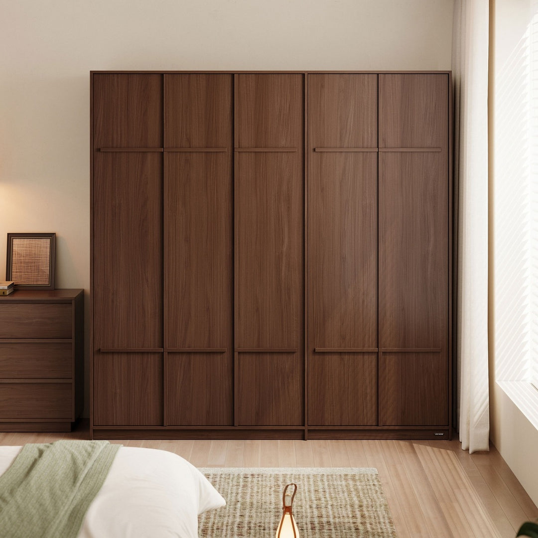 KRISTINA 200cm Five Door Walnut Color Wardobe